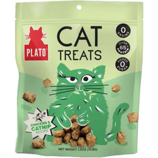 Plato friandises pour chat poulet et herbe à chat...