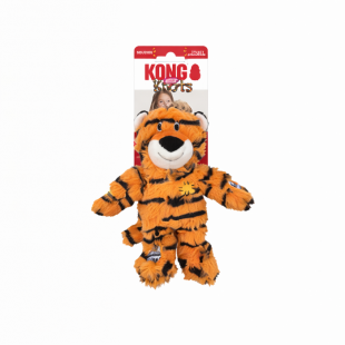 KONG Wild Knots Tiger jouet peluche avec corde...