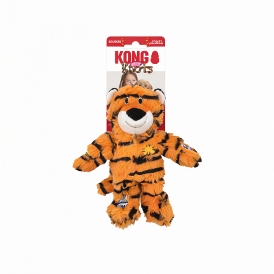 KONG Wild Knots Tiger jouet peluche avec corde pour chien Medium Large 