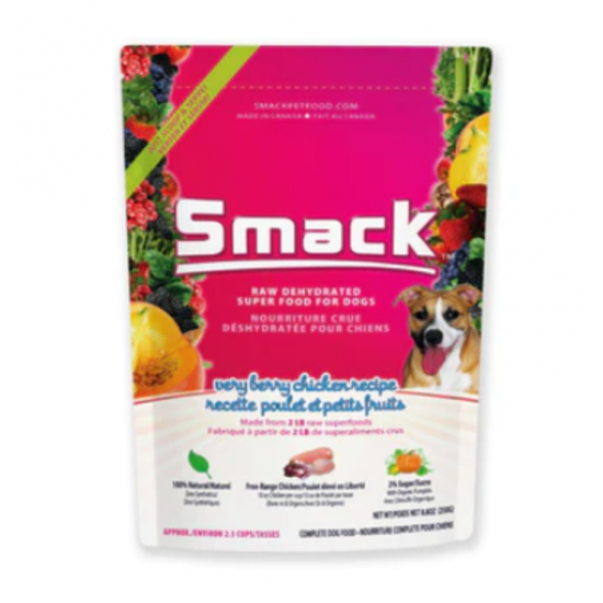 SMACKPETFOOD Very Berry Chicken pour chien nourriture déshydratée poulet du Manitoba 250gr