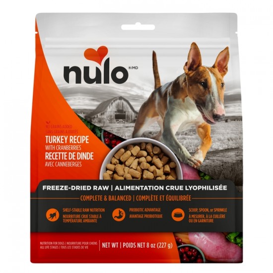 Nulo Freeze-Dried Raw Turkey and Cranberries pour chien nourriture crue lyophilisée dinde et canneberges