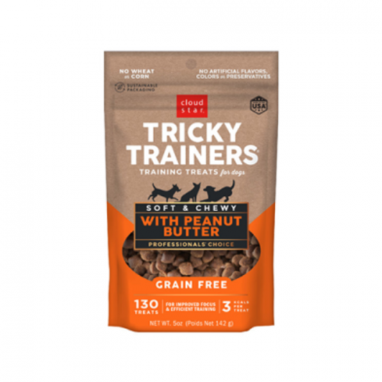 Cloud Star Tricky Trainers gâteries d'entraînement tendres sans grains au beurre d'arachide 5oz