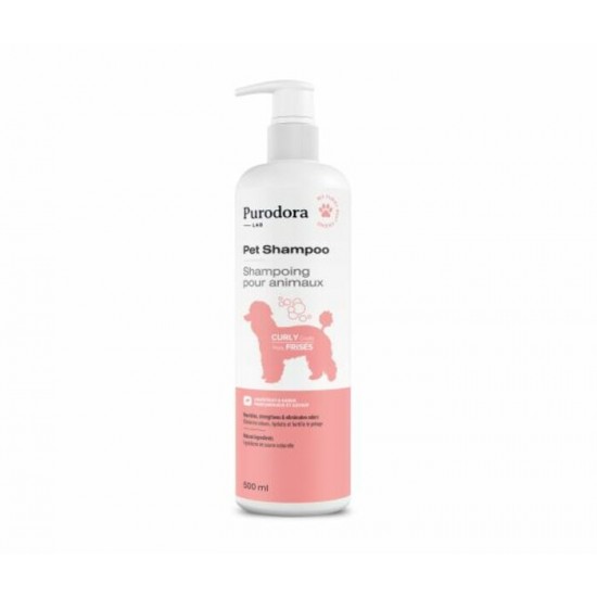 Purodora Lab, Shampoing Pour Animaux à Poils Frisés 500ml