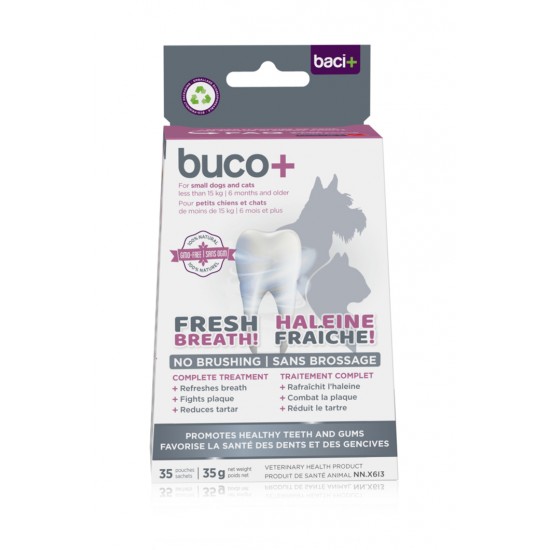 Buco+ 100 mg pour chat et petit chien 35 sachets