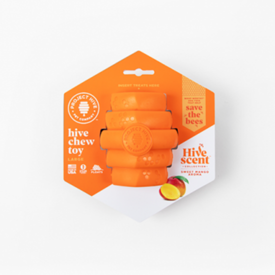 PROJECT HIVE Pet Company™ Collection Parfumée – Jouet à Mâcher Hive à la Mangue pour Grands Chiens