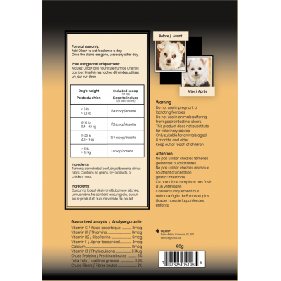 Ollos – Poudre Naturelle pour Réduire les Écoulements Oculaires chez le Chien 60 g