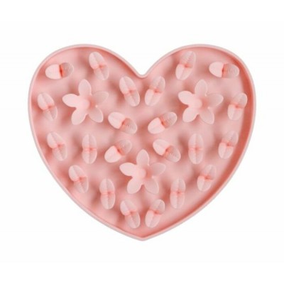 Dexypaws Tapis De Léchage En Silicone “Cache-Cache” Cœur Rose