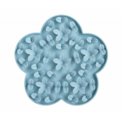 Dexypaws Tapis De Léchage En Silicone "cache-cache" Fleur Bleu