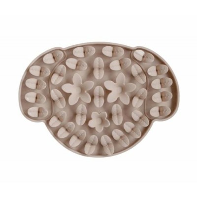 Dexypaws Tapis De Léchage En Silicone “Cache-Cache” Tête De Chien Beige