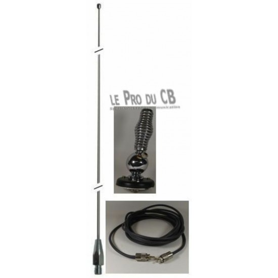 K102A, Antenne 102" boule heavy-duty, ressort et câble coaxial
