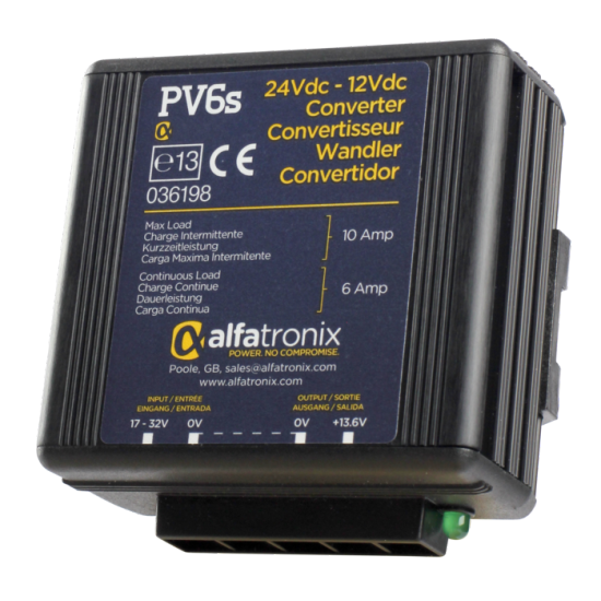 PV6S, Convertisseur de Tension Alfatronix 24V à...