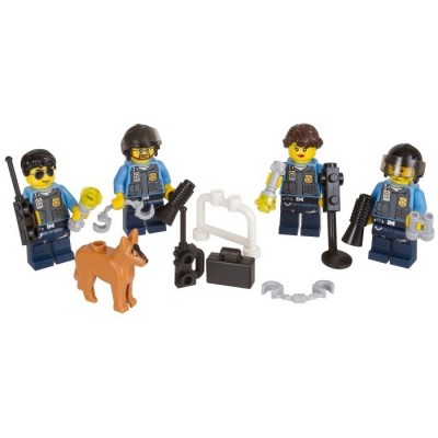 LEGO CITY ENS. DE 4 POLICIERS ET ACC
