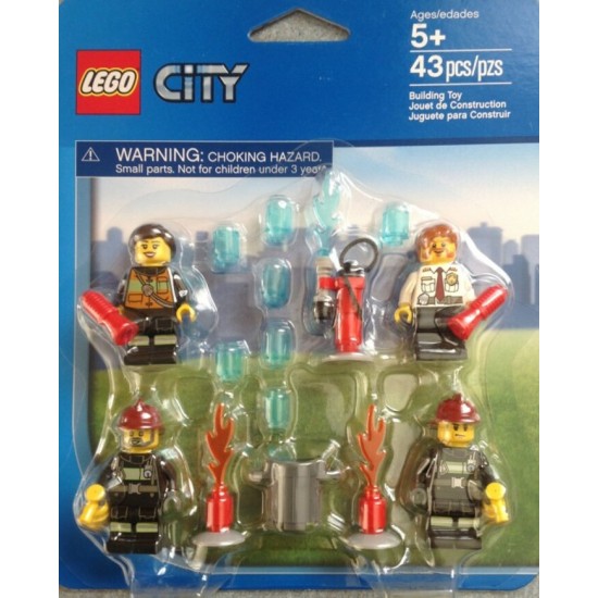 LEGO CITY ENSEMBLE DE 4 POMPIERS ET ACC.