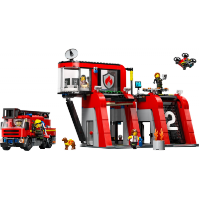 LEGO CITY La caserne et le camion de pompiers 2024