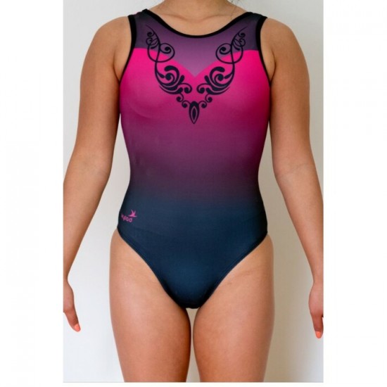 Maillot de gymnastique 1069-03 Noir à rose...