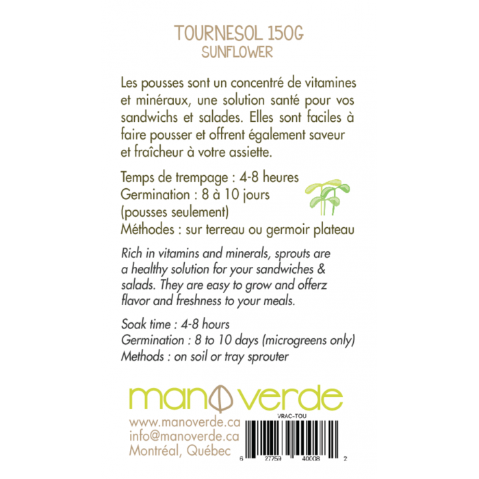 Tournesol en vrac 150g Tournesol en vrac 150g