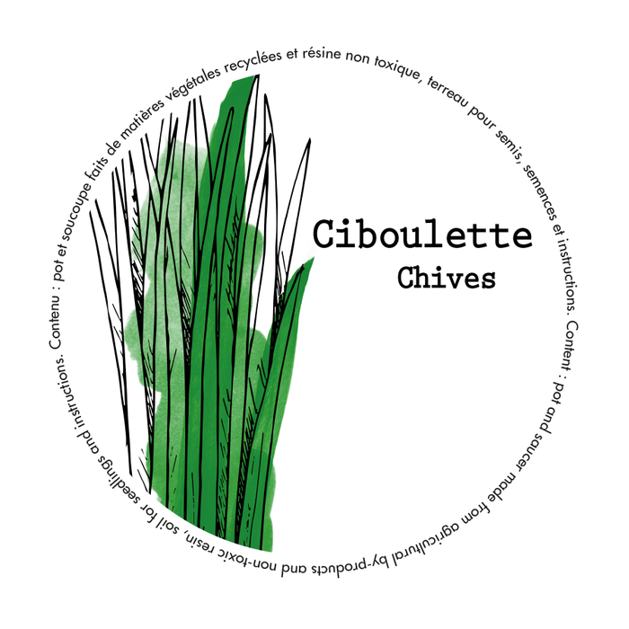 Minipot ciboulette fibres recyclées Minipot ciboulette fibres recyclées