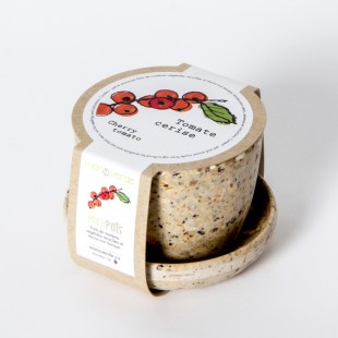 Minipot tomate cerise fibres recyclées
