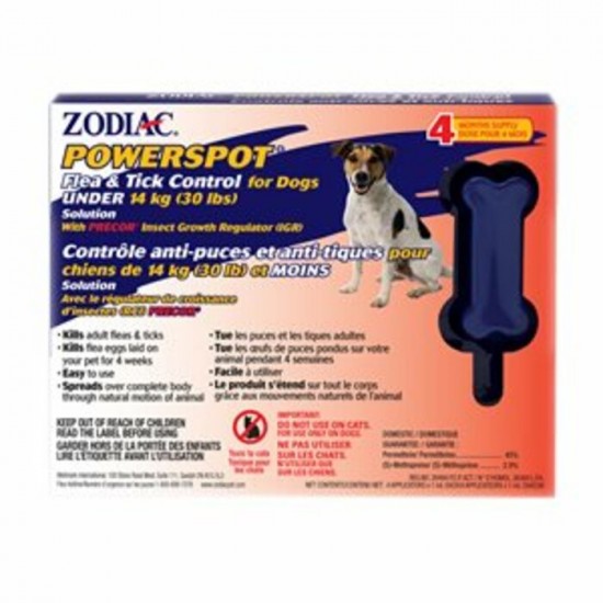 Zodiac Chien Gouttes puces jusqu'a 30 lb