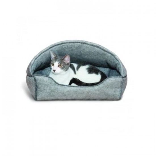 K&H Kitty Hooded Lounger Gris 17x13