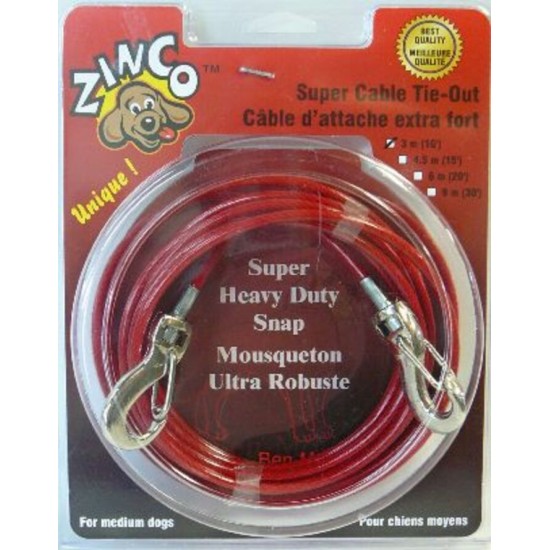 Zinco Cable d'attache extra fort pour chiens moyen...