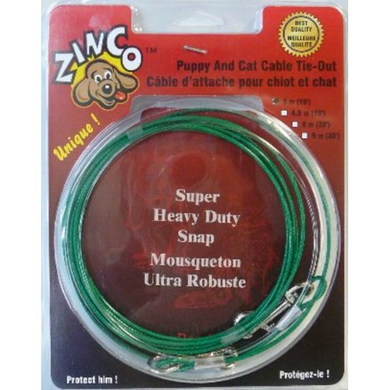 Zinco Cable d'attache pour chiot et chat 20 pieds