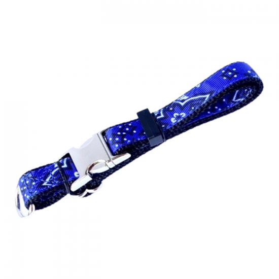 Collier B.M Bandana Bleu 3/4