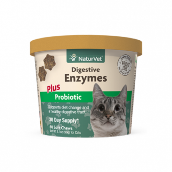 Naturvet Enzymes digestives Chat  60 comprimés