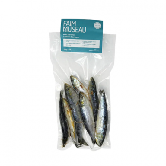 Faim Museau Cru Sardines Entieres 1 lb  