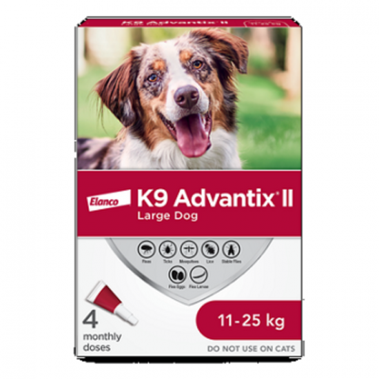 K9 Advantix Chien Puce/Tique 11-25kg Paquet de 2