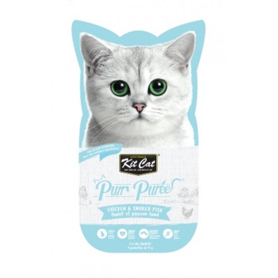 KIT CAT Purées Poulet & Poisson Fume Pq/4