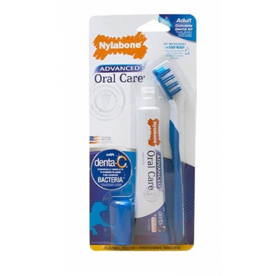 NYLABONE Kit Dental Chien Brosse + Pate à Dent