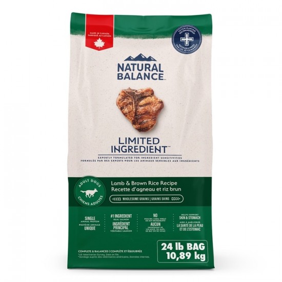 Natural Balance Chien Agneau & Riz Sans Céréales 10.8kg / 24lbs