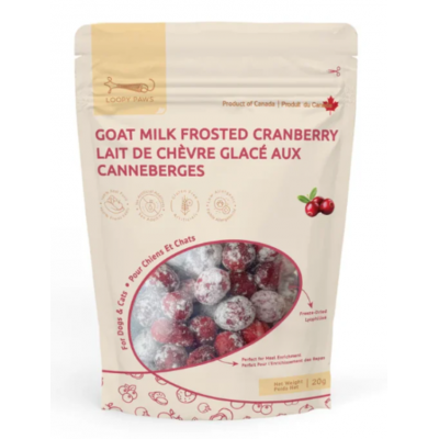 Loopy Paws Lait Chèvre Canneberges 20g Loopy Paws Lait Chèvre Canneberges 20g