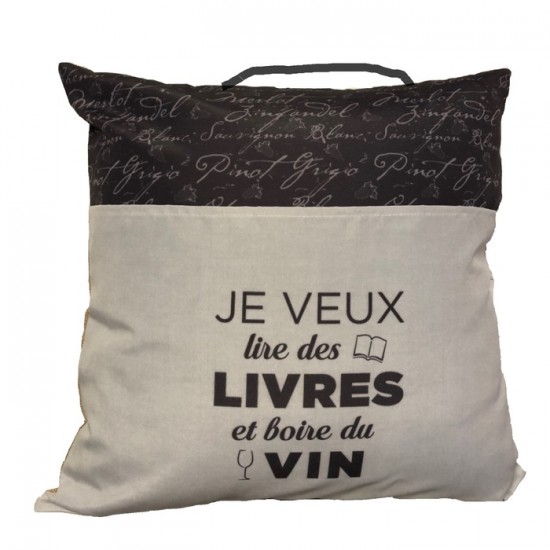 Coussin De lecture Avec Pochette Pour Livres Et...
