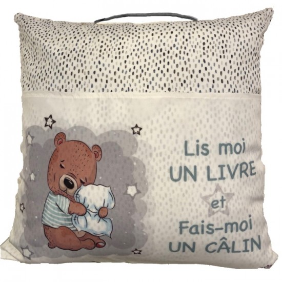 Coussin De lecture Avec Pochette Pour Livres Et...