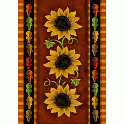 Drapeau décoratif - Trio de tournesols