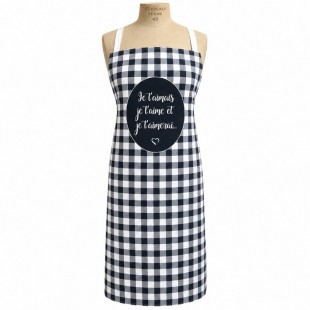 Tablier  100 % Cotton Je T'aimais..