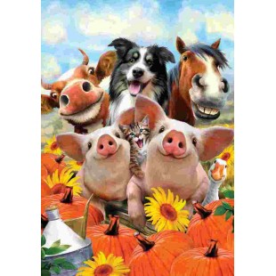 Mini Drapeaux Fall Farm Animals