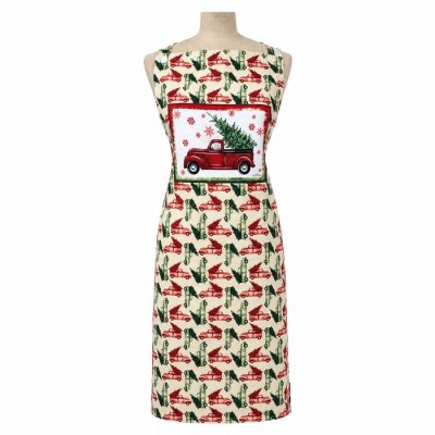 Tablier 100 % Cotton Noël Camion Rouge