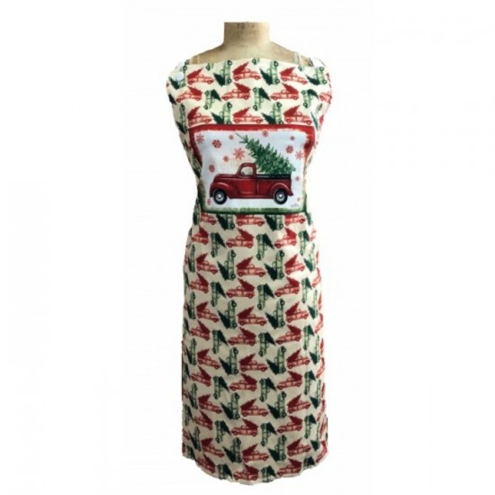 Tablier 100 % Cotton Noël Camion Rouge