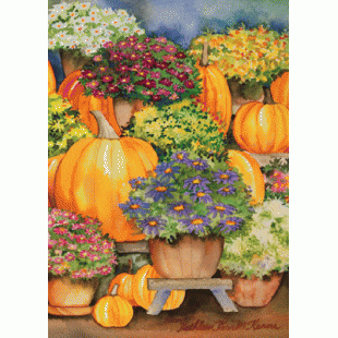 Citrouilles et fleurs