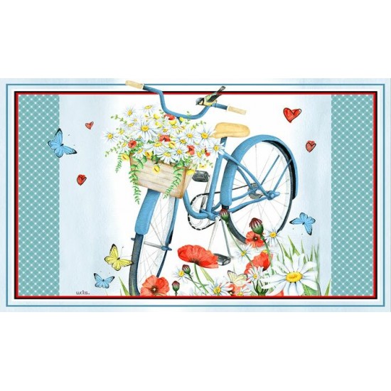 Tapis décoratifs 30" x 18"Mon beau vélo bleu