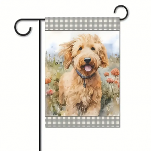 Golden doodle  Drapeaux  jardin 12 x 18 pouces....