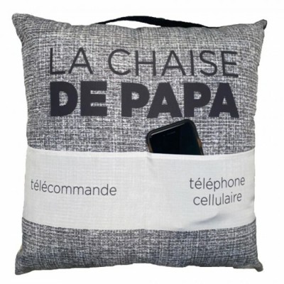 Coussin avec 2 Pochettes pour cellulaire et...