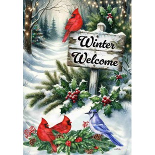 Winter Welcome-Festive Birds