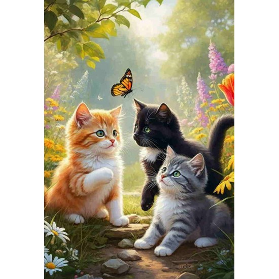 Chatons dans le jardins Chatons dans le jardins