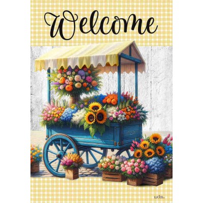 Welcome Fall flowers kiosk