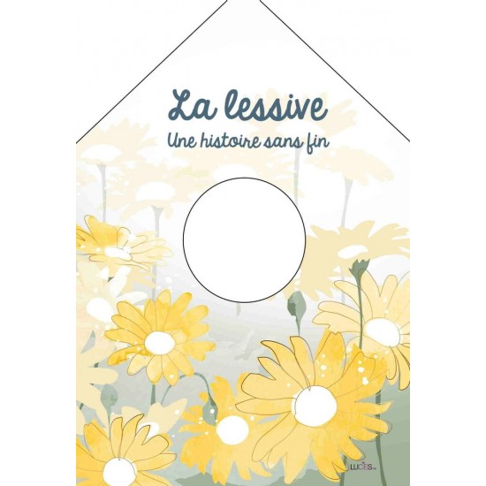 La Lesive /Sac à épingle à linge, fabriqué en polyester de 10,15" x 19,3" de haut incluant l'anneau d'accrochage.