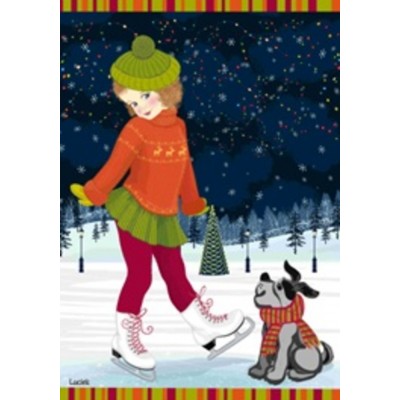 Drapeaux décoratifs 28 x 40 pouces, La patineuse